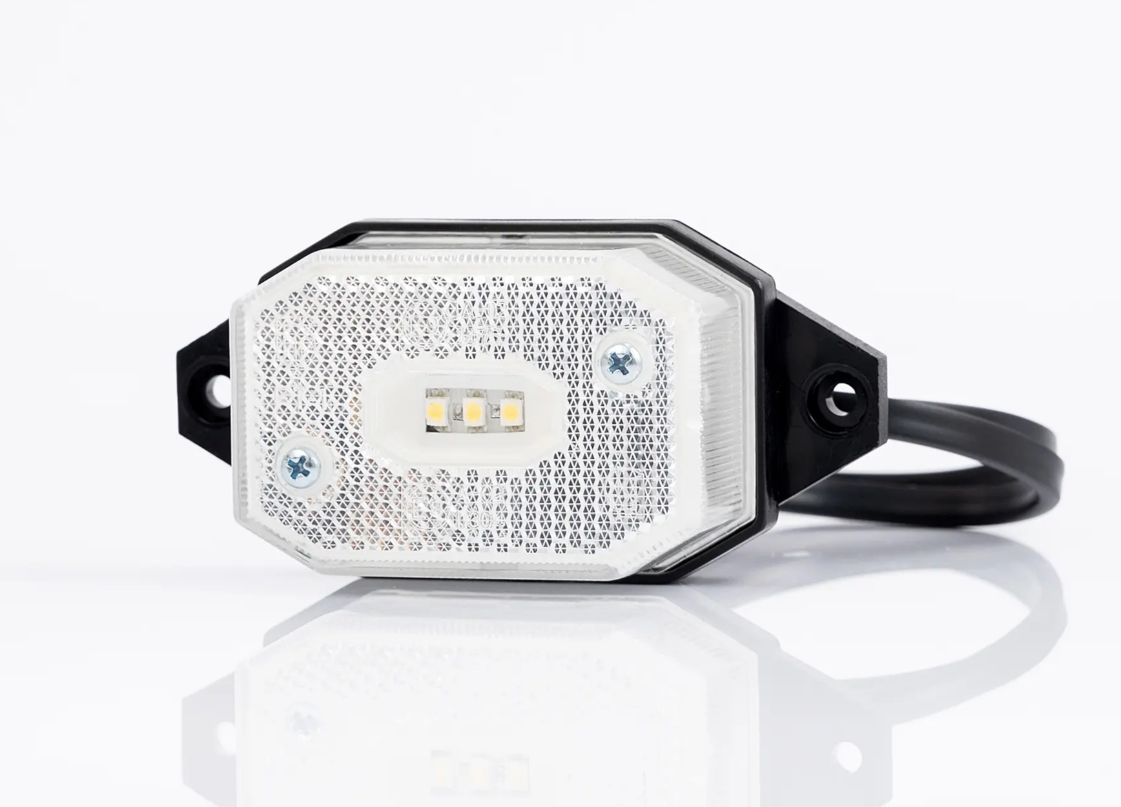 Фонарь FRISTOM габаритный LED белого цвета с угловым кронш., светоотраж. пров. FT-001 B I LED