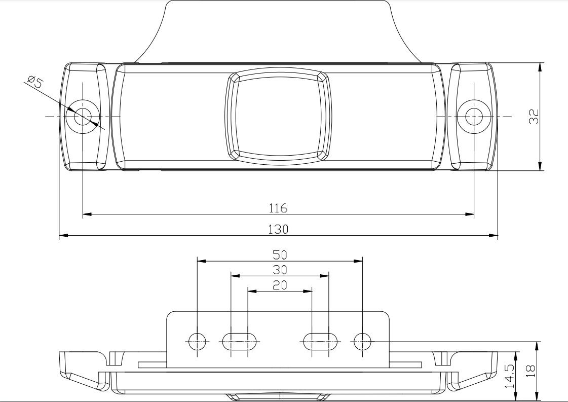 Фонарь габаритный FRISTOM LED жёлтого цвета с кронштейном FT-017 Z+K LED