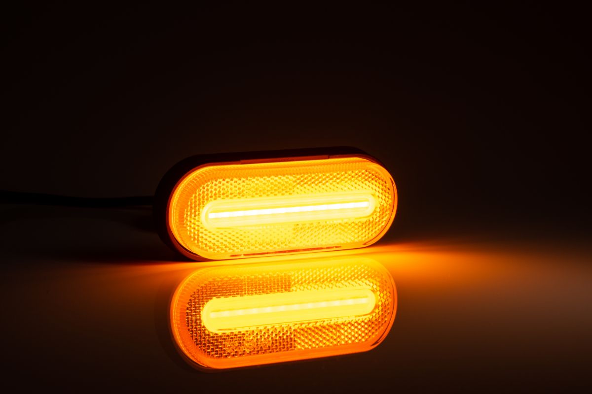 Фонарь габаритный LED FRISTOM c функцией указат. повор. 12-36В, жёлтый c кронш. и пров. FT-071 K LED