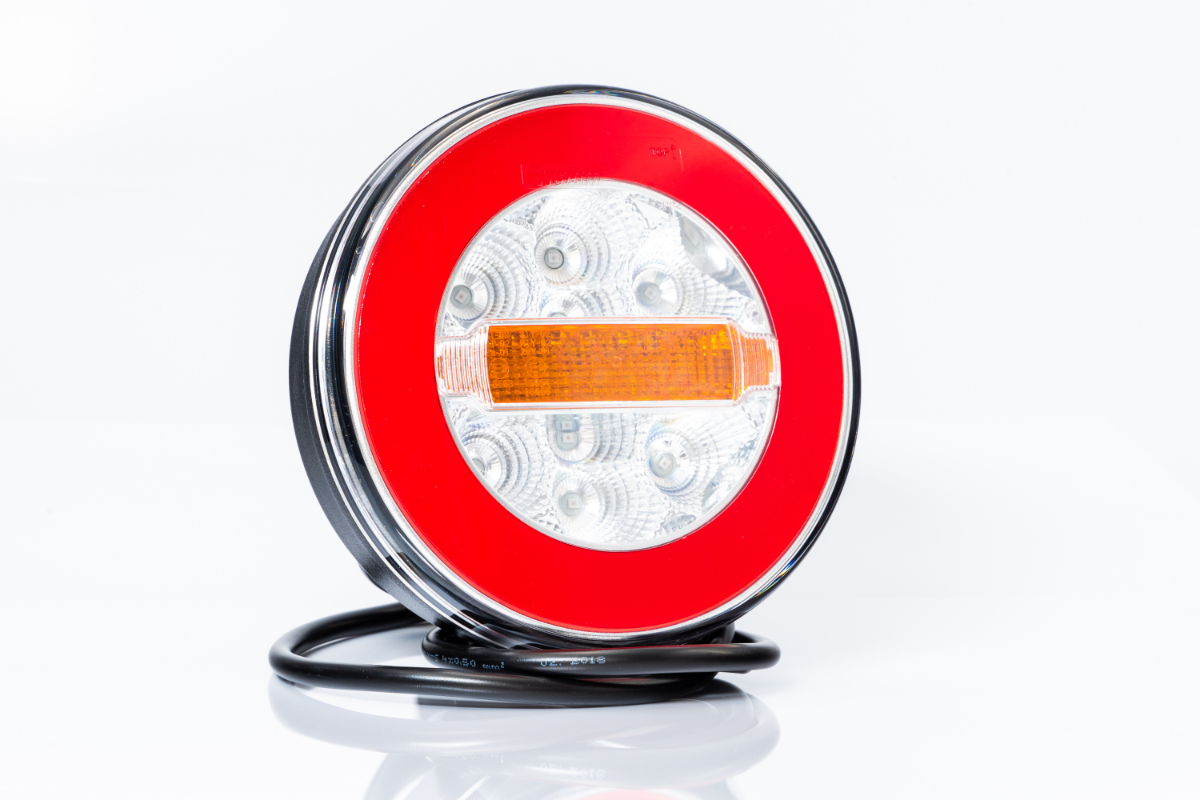 Фонарь задний универсальный LED 3-функц. 12/24V, круглый (провода) FT-113 Y LED