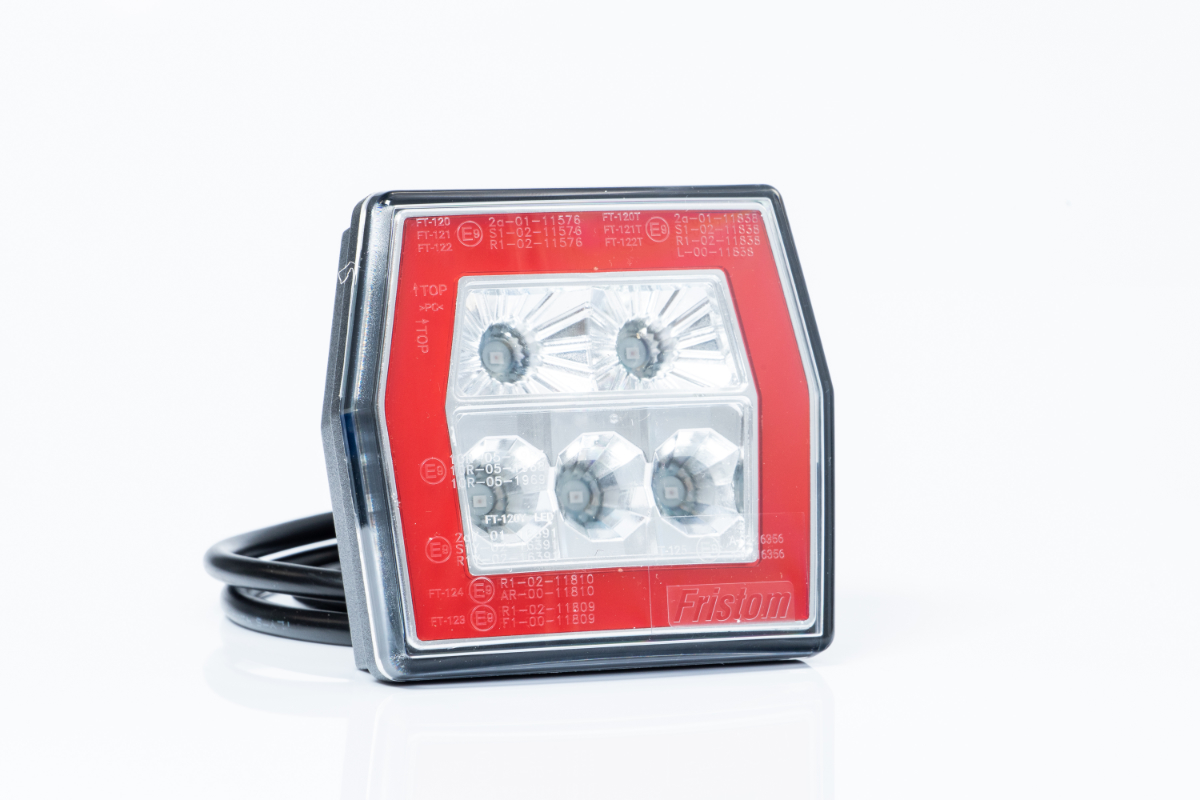 Фонарь задний FRISTOM LED шестиугольный белый+белый (провод) FT-120 LED