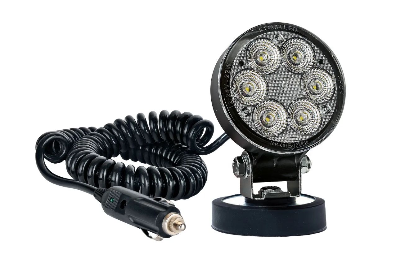 Рабочая фара LED круглая (d-90мм) с ШИРОКИМ световым потоком, мощность 2500 lm, кабель 1,5 м.